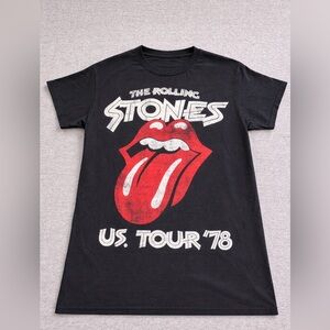 The Rolling Stones Black Graphic Tee - Red Tongue Logo